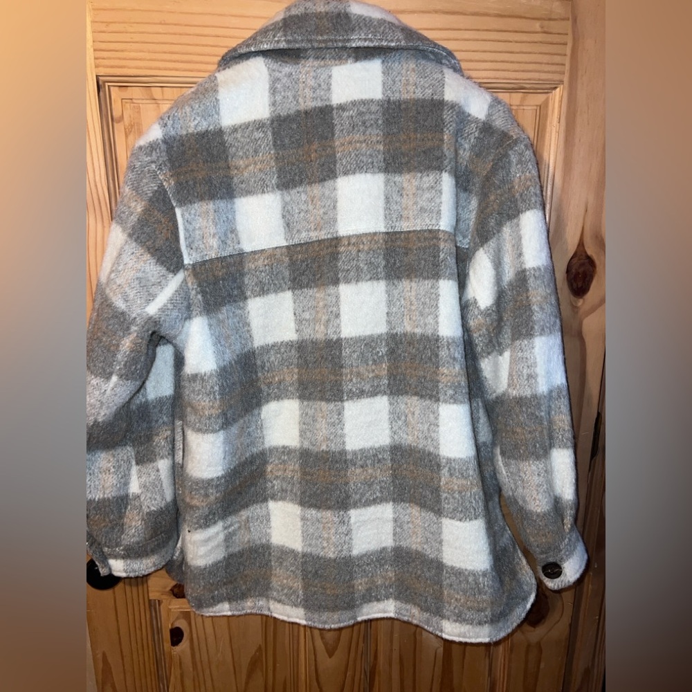Very Nice Gb Coat Flannel-Soft-Size Med. Grey/Brown View 4